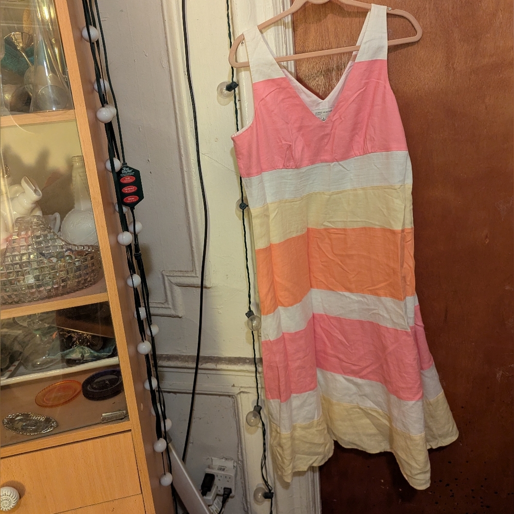 Jones New York Pink and Cream Sleeveless Sundress